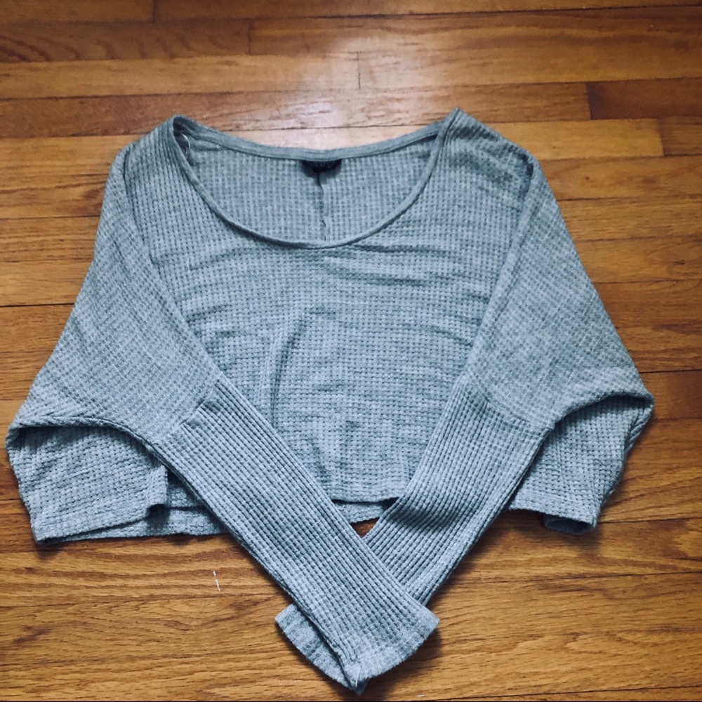 Topshop Cropped Grey Sweater